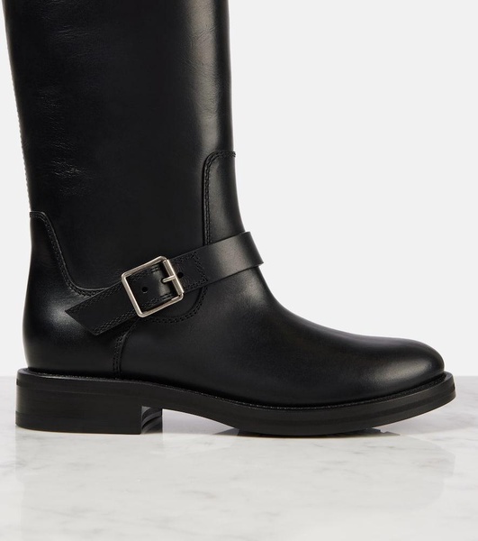 River leather biker boots