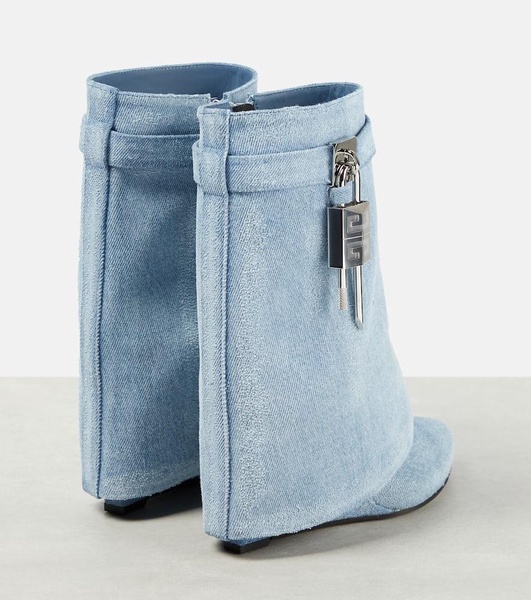 Shark Lock denim ankle boots