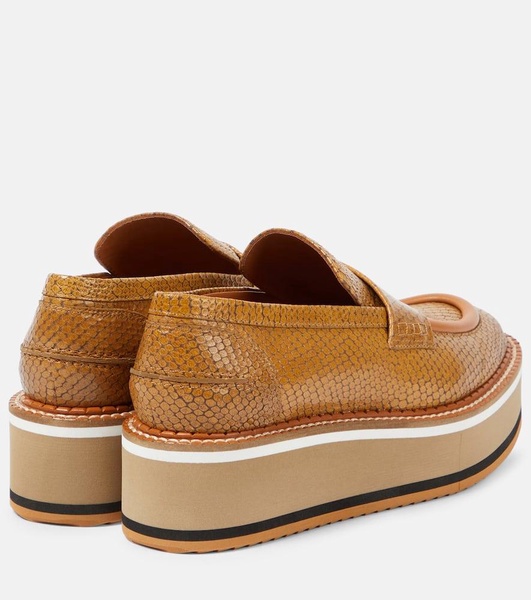 Bahati croc-effect leather platform loafers