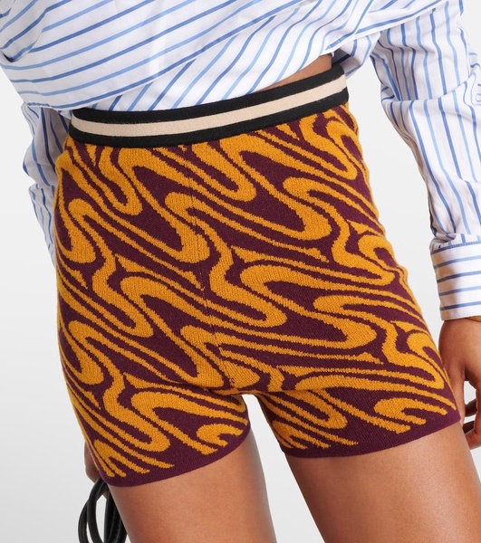 High-rise jacquard shorts