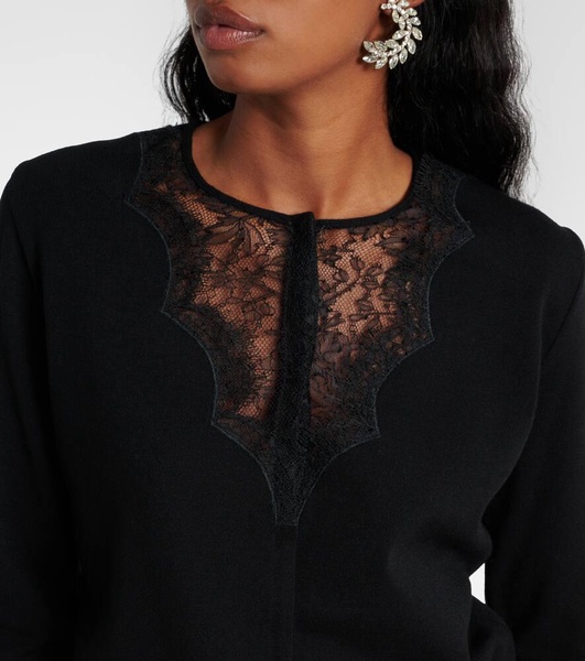 Lace-trimmed cardigan