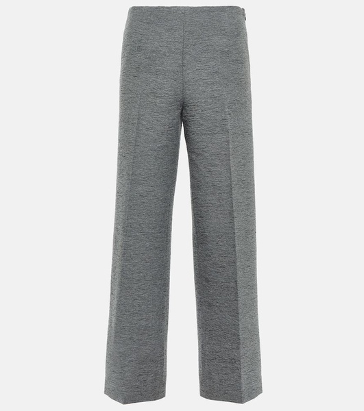 Wide-leg wool-blend pants