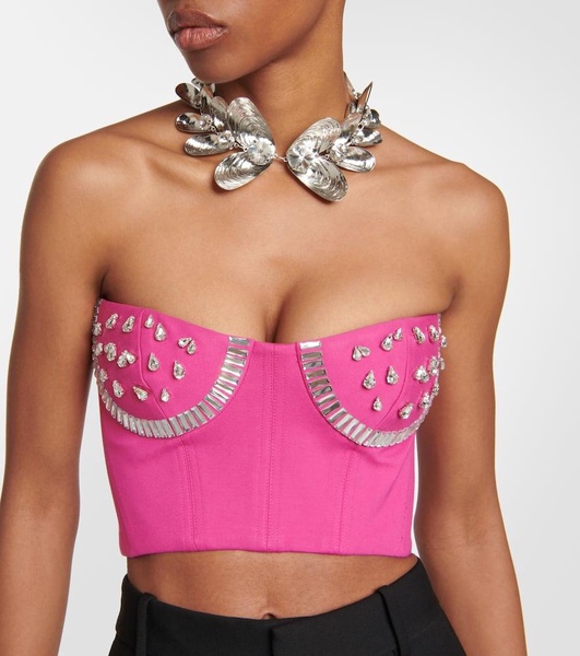 Crystal-embellished bustier