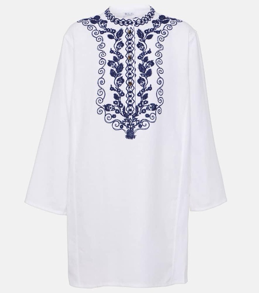 Sophia embroidered linen kaftan