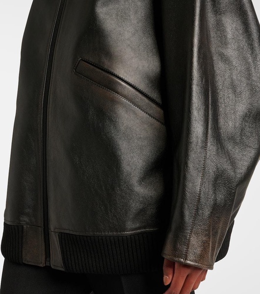 Kengia leather bomber jacket