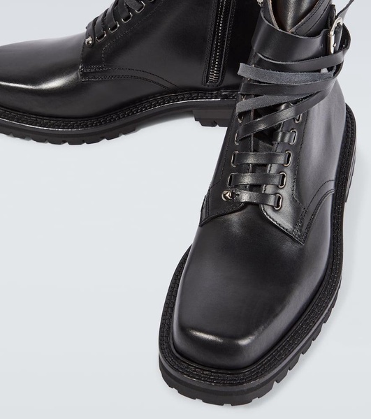 Leather combat boots