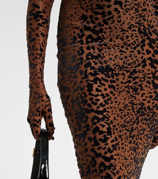 Leopard-print corset gown