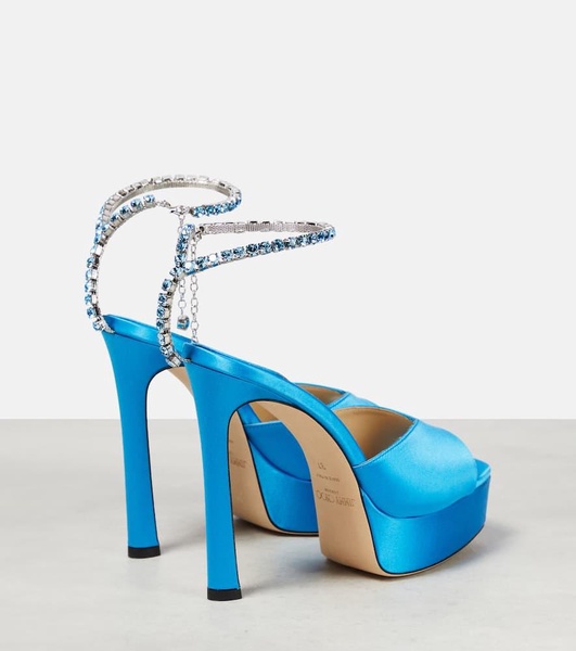 Saeda 125 embellished satin platform sandals