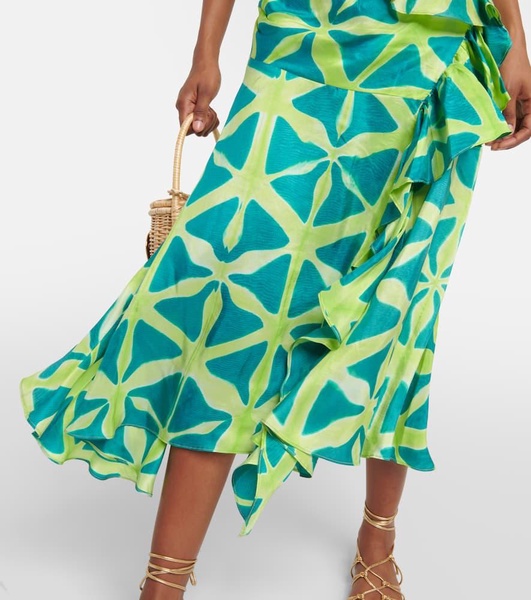 Zoya printed silk midi dress