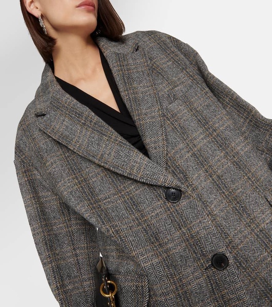 Limiza herringbone oversized wool coat