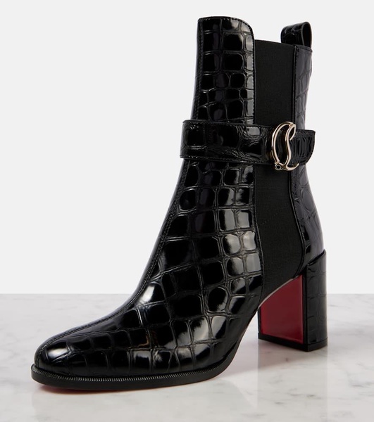 CL croc-effect leather ankle boots