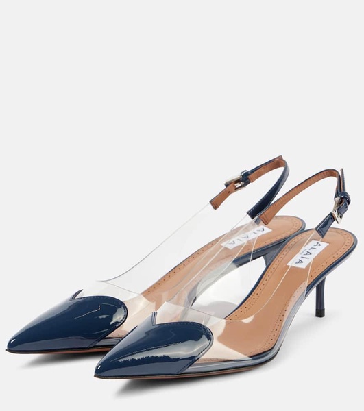 Le Cœur 55 PU and leather slingback pumps