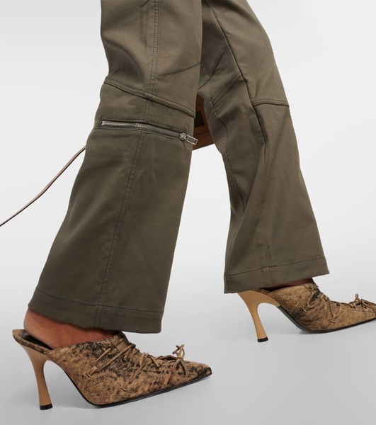 Mid-rise cotton twill cargo pants