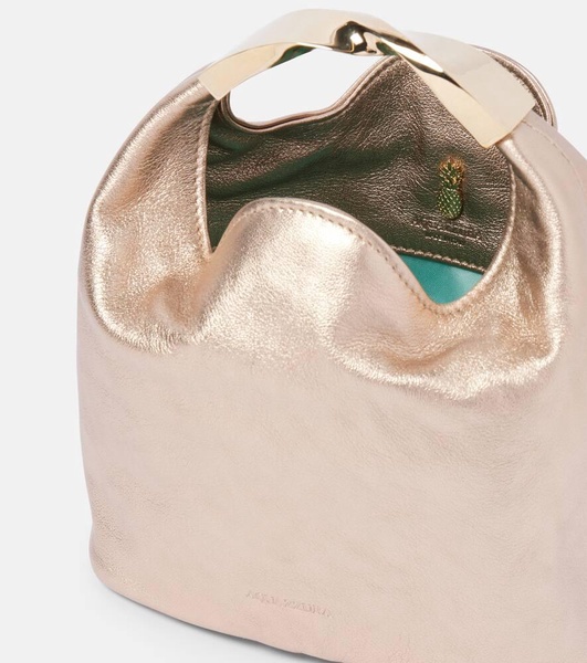 Twist Mini metallic leather tote bag