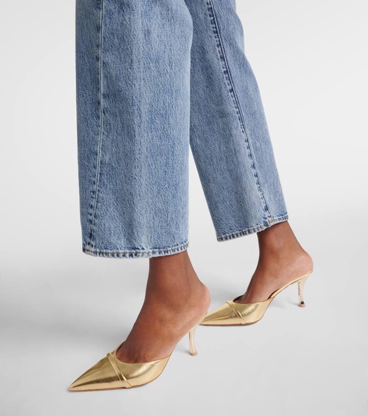 Joella 70 metallic leather mules