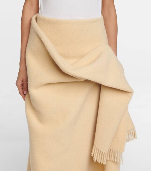 Dianne draped wool maxi skirt