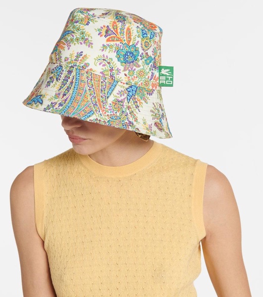 Printed cotton bucket hat