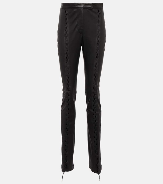 Hinge-seam leather pants