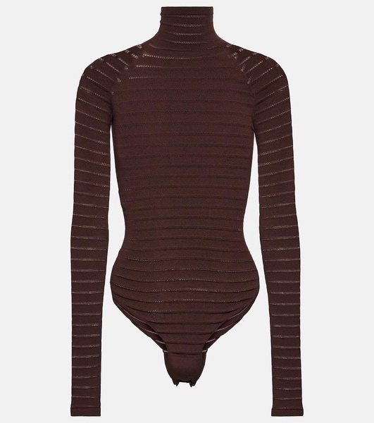 Striped turtleneck bodysuit