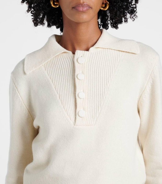 Wool and cashmere polo sweater