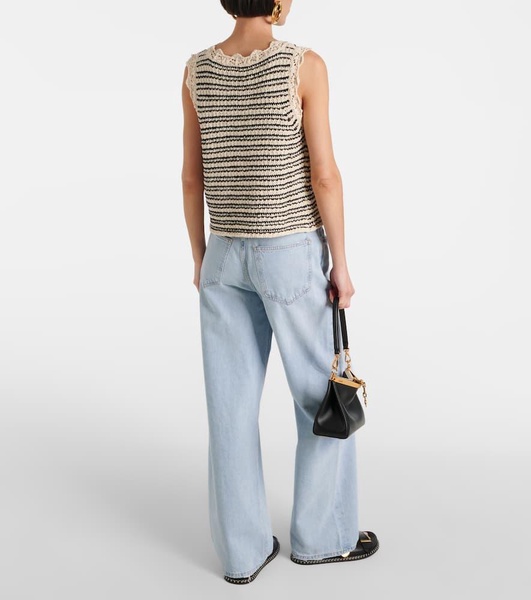 Sophie striped cotton-blend vest