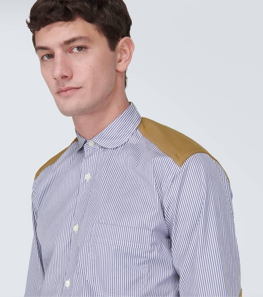 Panelled cotton-blend shirt