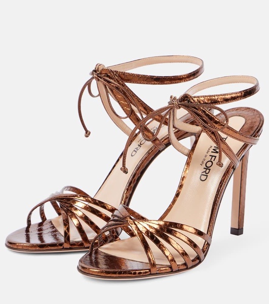 Angelica 105 snake-effect leather sandals