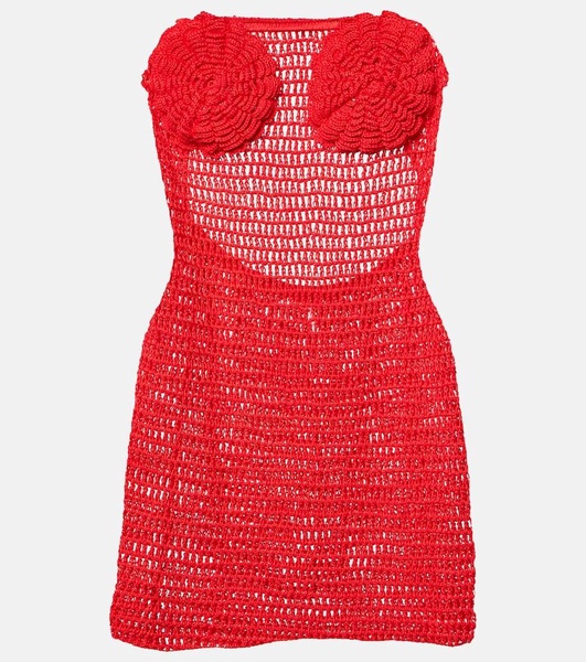 Camellia cotton crochet bustier dress