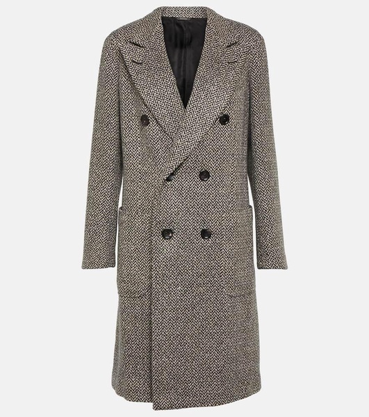 Herwin herringbone linen and cashmere coat