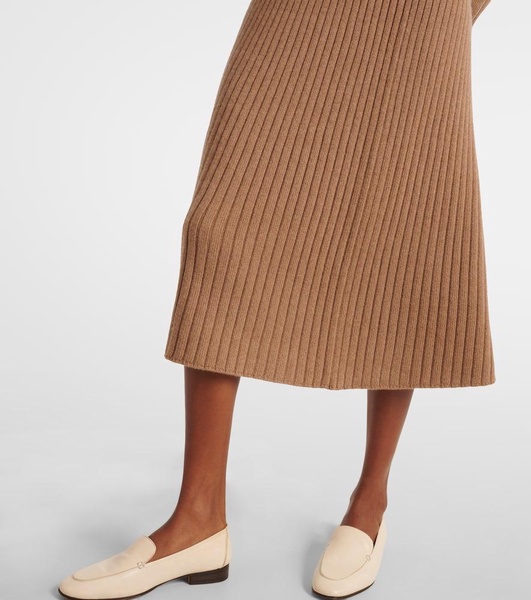 Cervatto ribbed-knit cashmere midi skirt