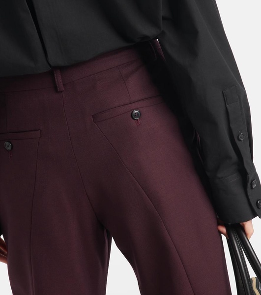 Asymmetric wool-blend chinos