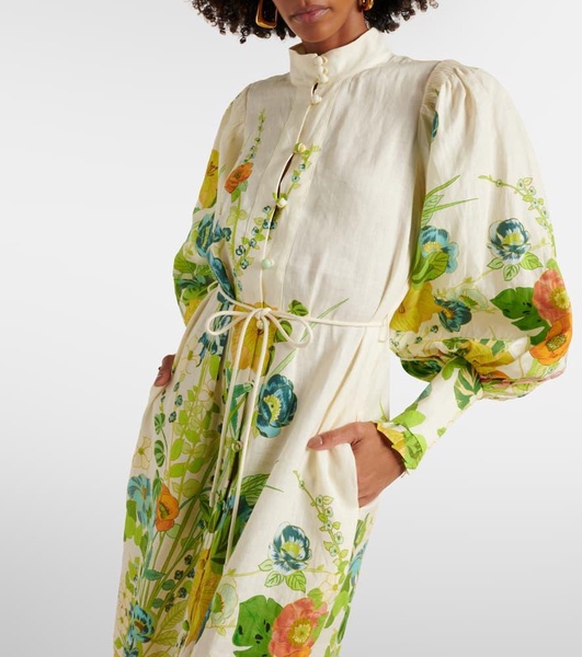 Constance printed linen shirt dress