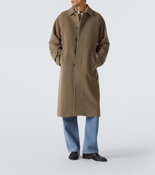 Belted wool overcoat