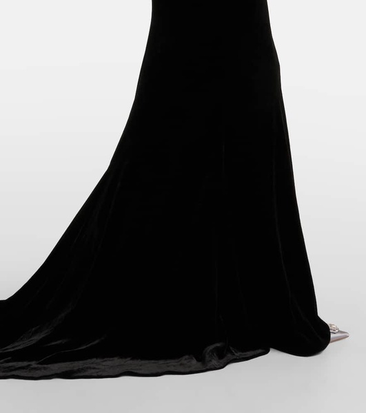 Cutout velvet gown