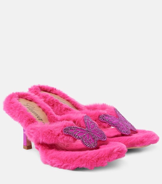 Butterfly 75 faux fur sandals