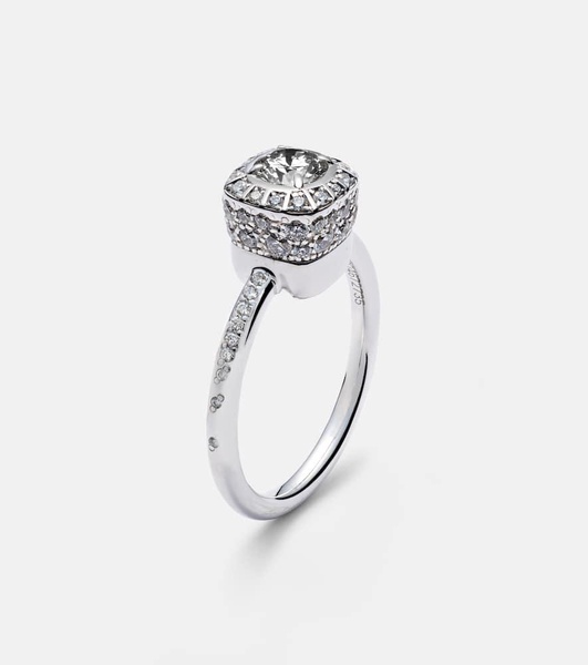 Nudo Petit 18kt white gold ring with diamonds