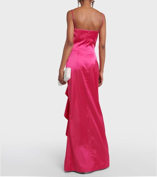 Draped corset satin gown