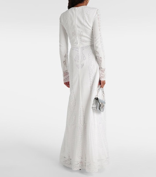 Cotton-blend lace gown