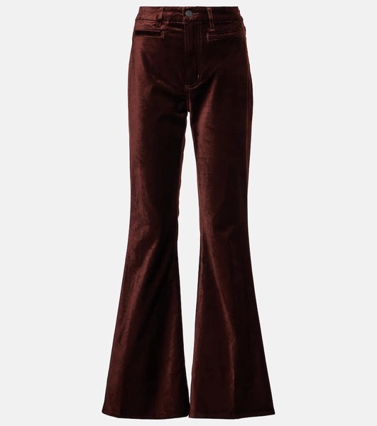 High-rise velvet flared pants