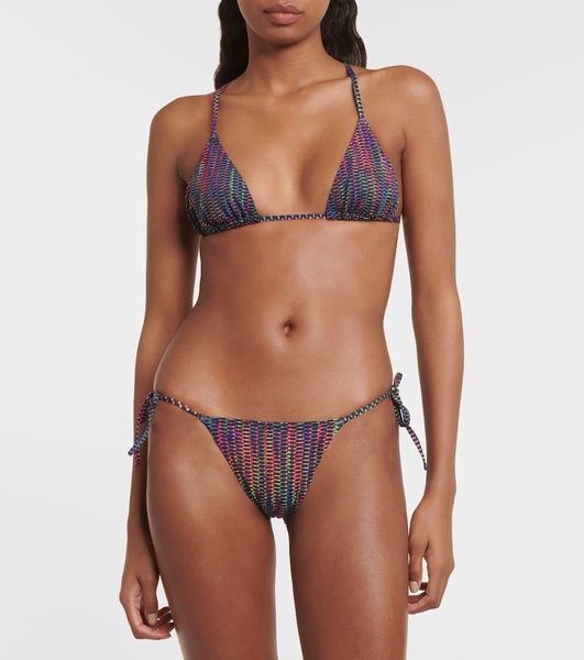 Rayon printed triangle bikini top