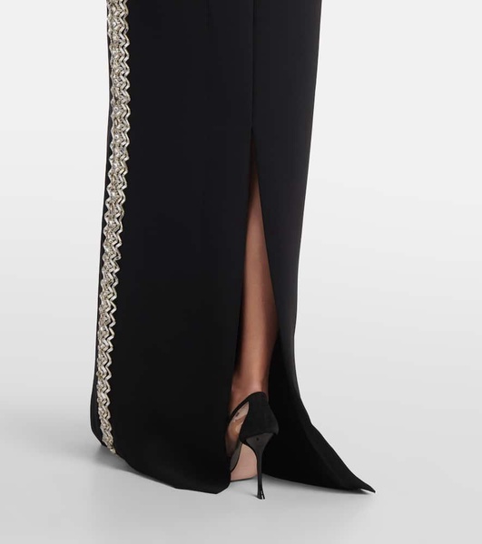 Charisma embellished crêpe gown