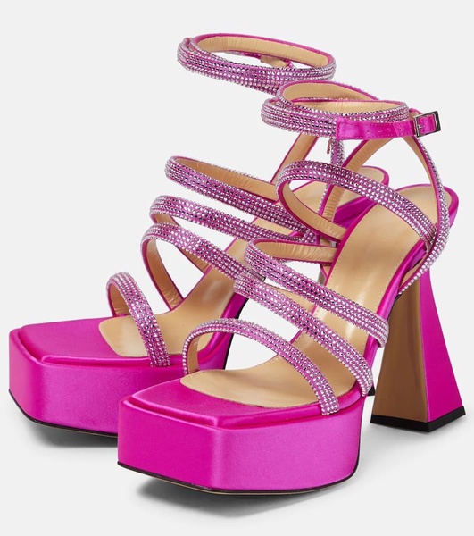 Sydney embellished satin platform sandals