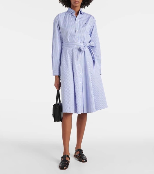 Striped cotton poplin shirt dress