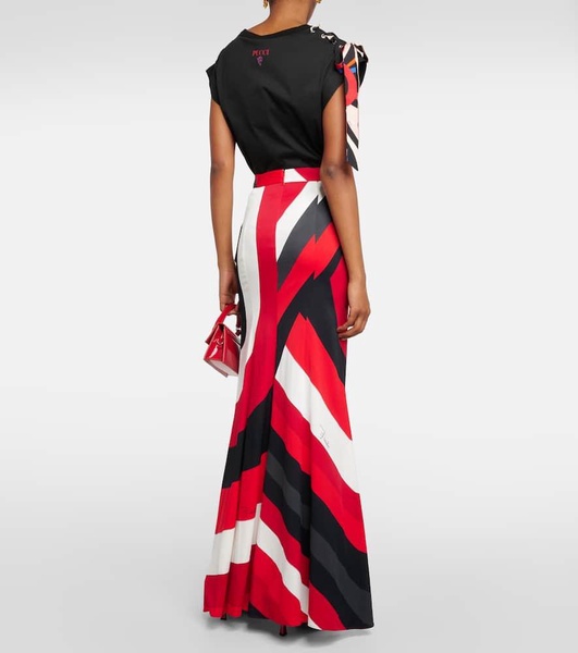 Iride crepe maxi skirt