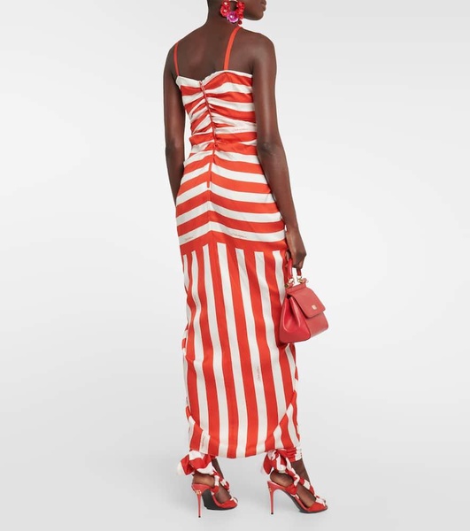 Portofino striped silk-blend maxi dress