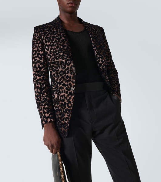 Atticus leopard-print tuxedo jacket