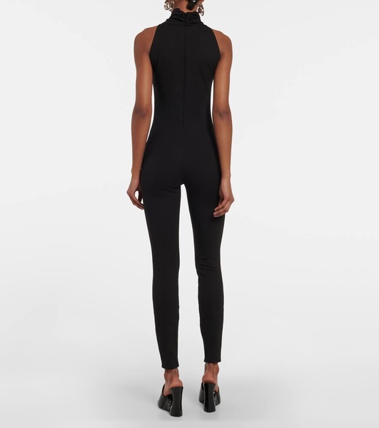 Halterneck crepe jumpsuit