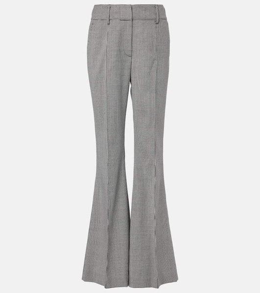 Rhein houndstooth wool flared pants