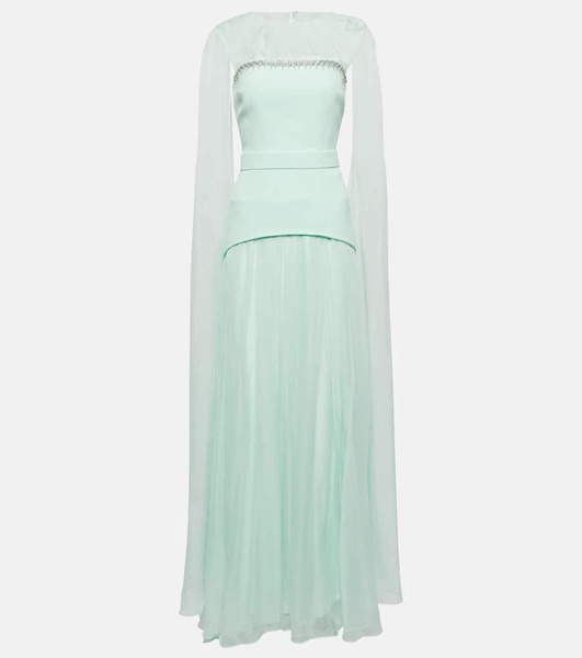 Gloria Brook embellished crêpe gown