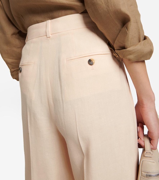 Nyack wide-leg linen and wool pants